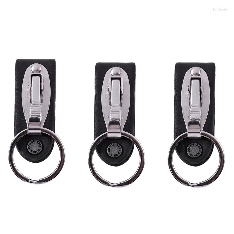 Flat Hook 3X Stainless Steel Keyring Design Faux Leather Belt Loop Key  Chain From Bonziwells, $13.65
