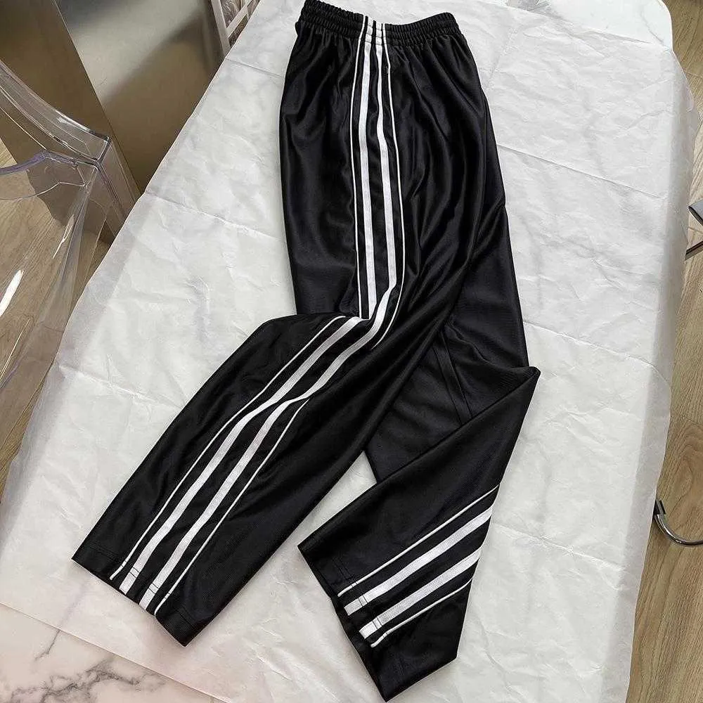 Women's Pants & Capris embroidered stitching elastic pants with straight head and wide legs casual style for men women
