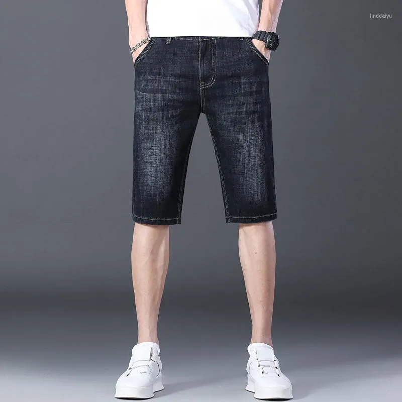 Men's Jeans Summer Men's Classic Style Fashion Business Casual Denim Shorts Blue & Black Cotton Loose Bermuda Straight Short Plus