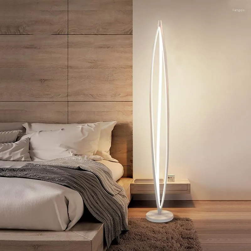 Lampadaires Moderne Et Romantique Lampe LED Nordique Minimaliste Salon Chambre Debout Noir / Blanc Dimmable