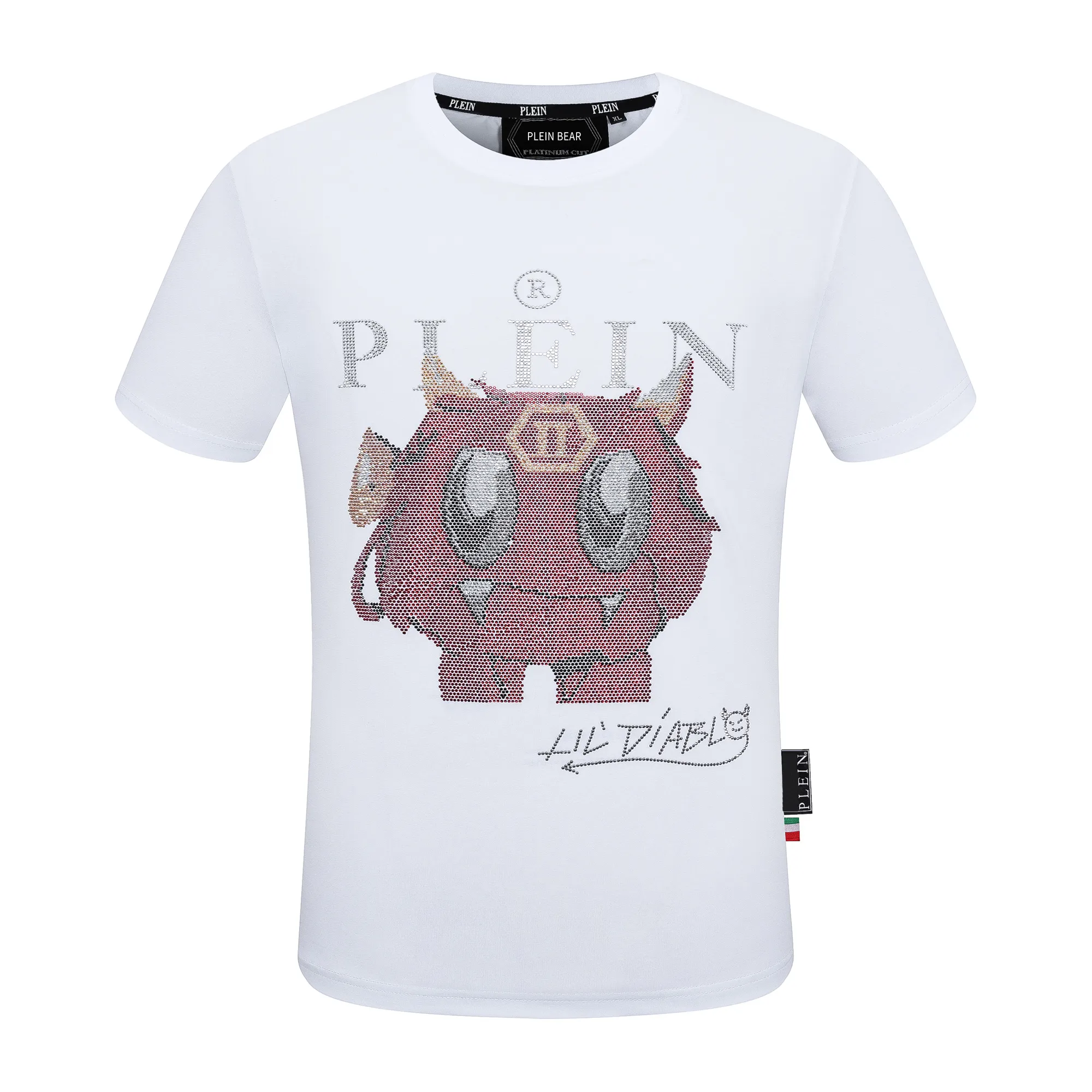 플레인 베어 티 셔츠 남성 디자이너 Tshirts 브랜드 의류 모조 다이아몬드 PP 두개골 남자 티셔츠 라운드 넥 SS 스톤 클래식 힙합 스트리트웨어 Tshirt Top Tees PB 160656