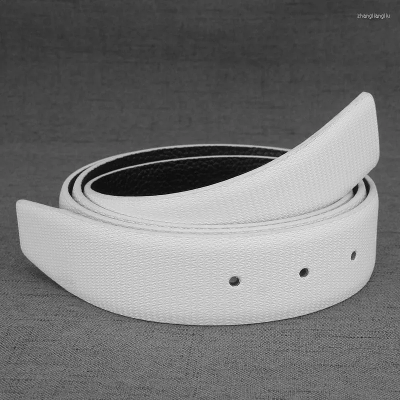Cinturones blancos para hebilla deslizante 3,3 cm correa de cintura de cuero genuino cinturón de alta calidad de moda sin cinturones de hebilla