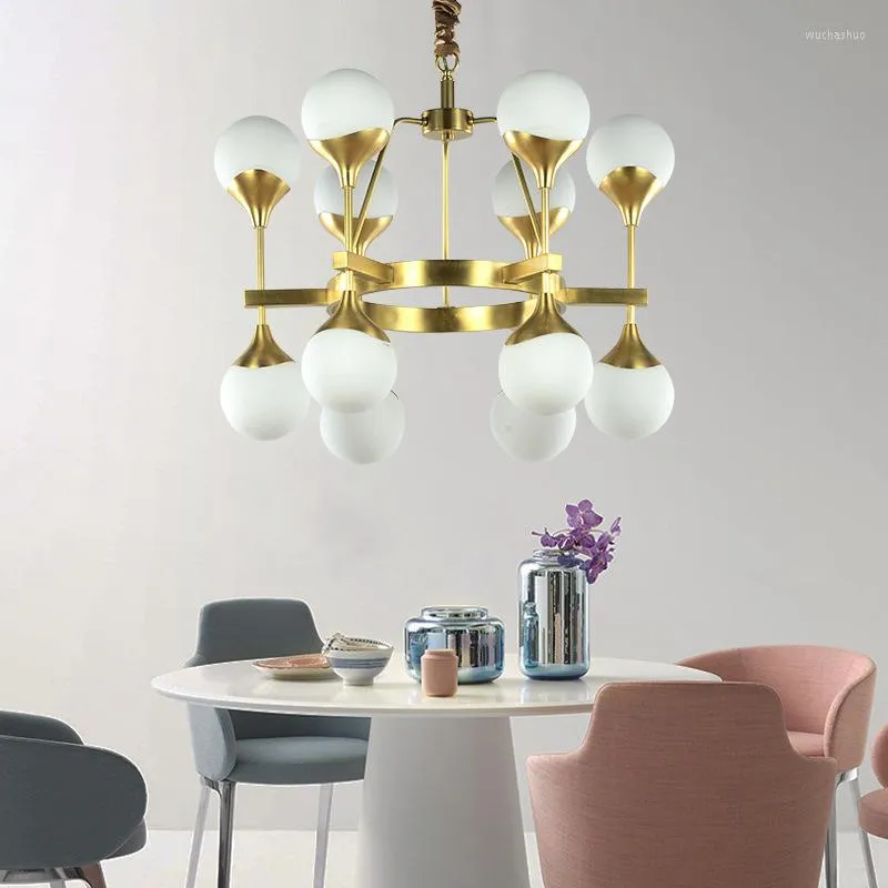 Hanger lampen Noordse koperen licht luxe persoonlijkheid creatief levende eetkamer slaapkamer studie magie bonen moleculaire kroonluchter