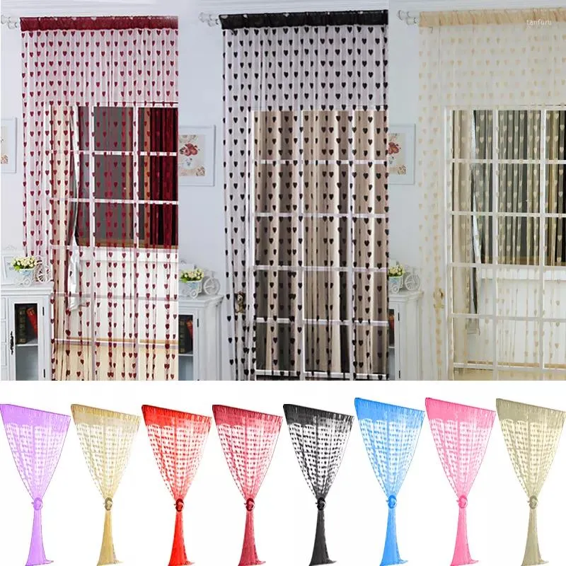 Curtain 2022High Quality Love Heart Bedroom Line Tassel String Door Window Living Room Decorative Valance#233755