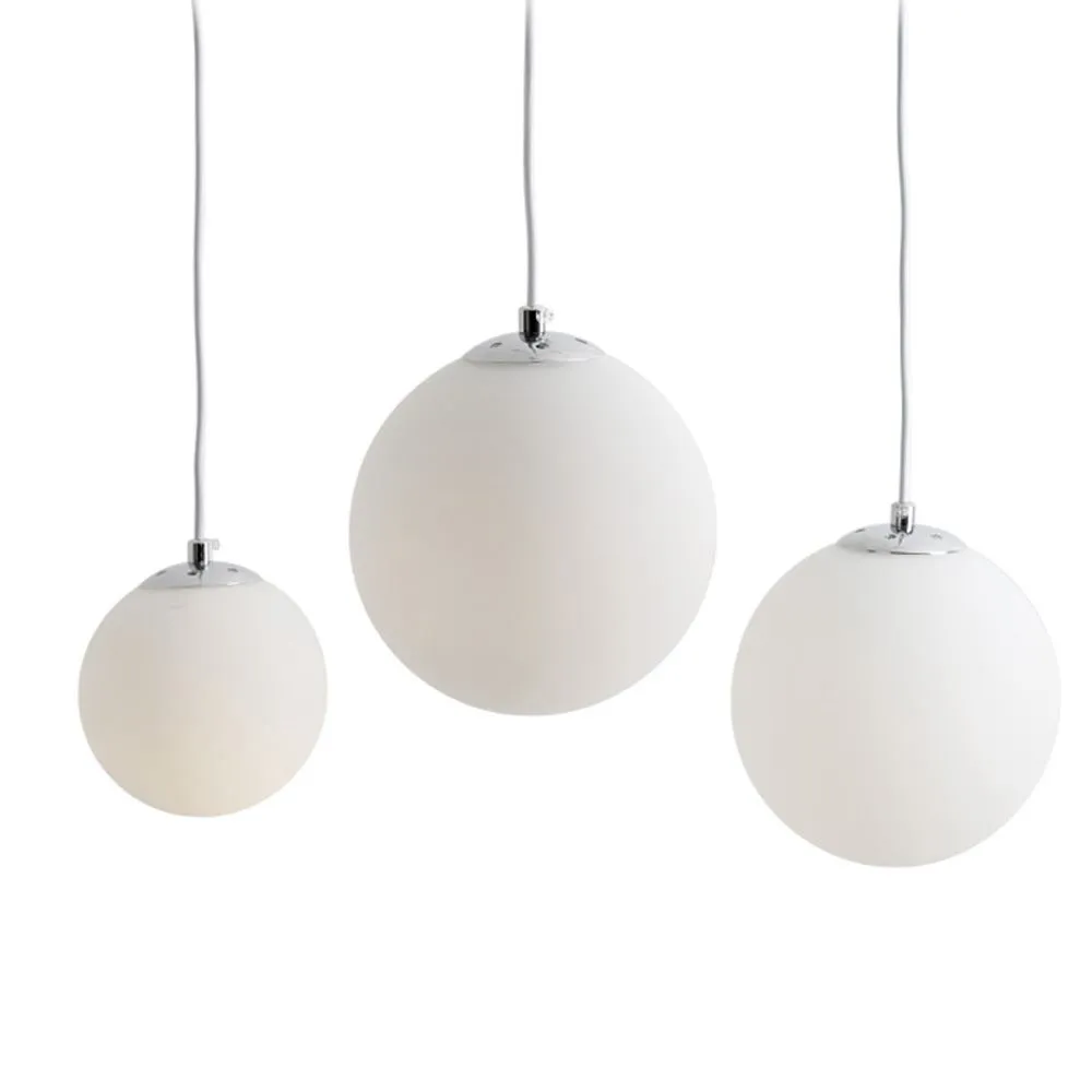 Glazen bal veranda hanglamp moderne witte matte schaduw eetkamer corrider balkon gepolijst chroom keuken restaurant hangend licht