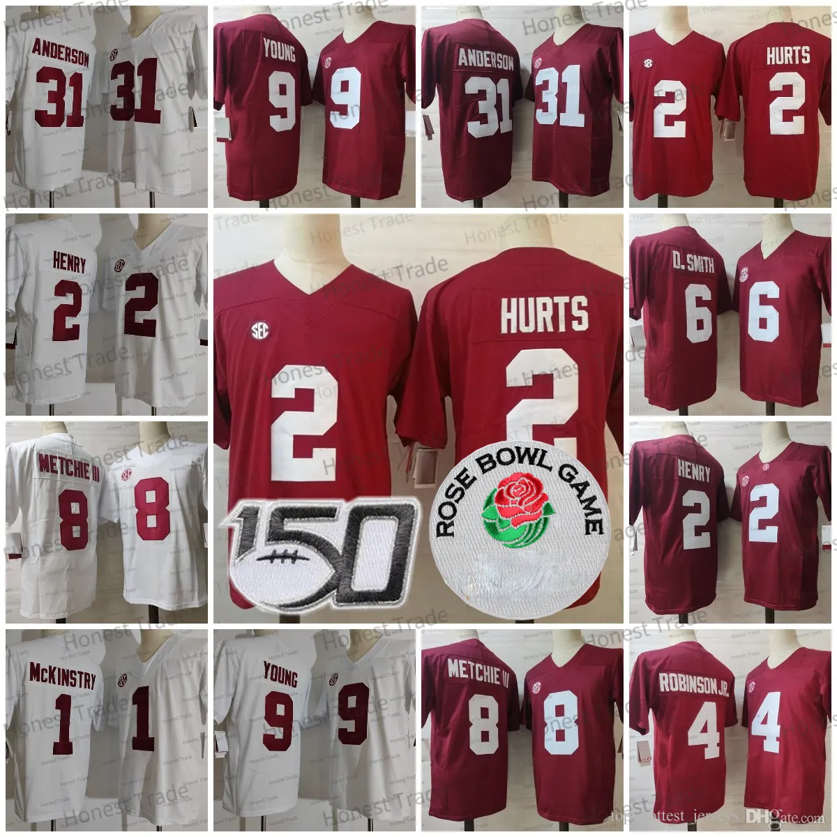 College 31 Anderson Football Jersey Young Hurts Derrick Henry