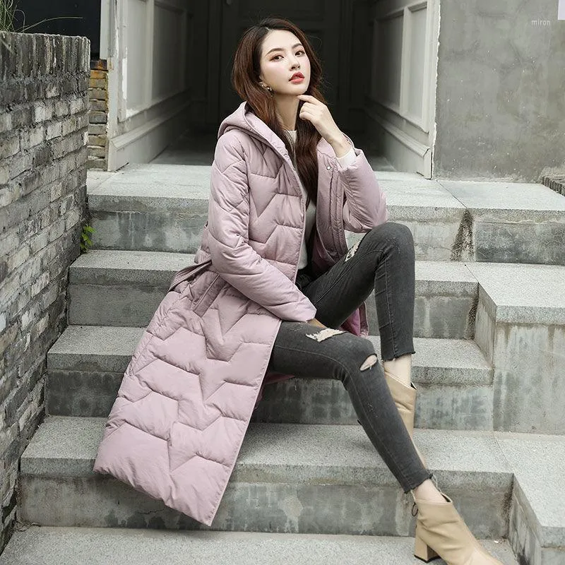 Women's Trench Coats 2022 Spring Autumn Winter Female Stylish Hooded Jackets Windproof Parkas Ladies Warm Cotton Padded Quilted Coat H1292