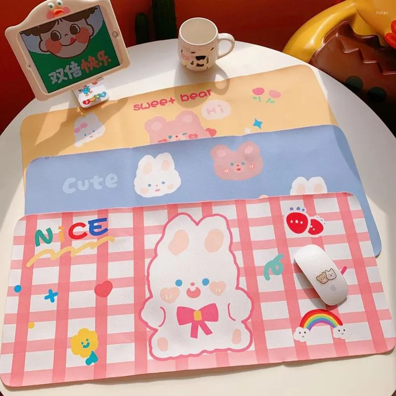 Table Cloth Kawaii Mat Cute Bear Student Dormitory Mouse Pad Computer Keyboard Desk Decoration Female