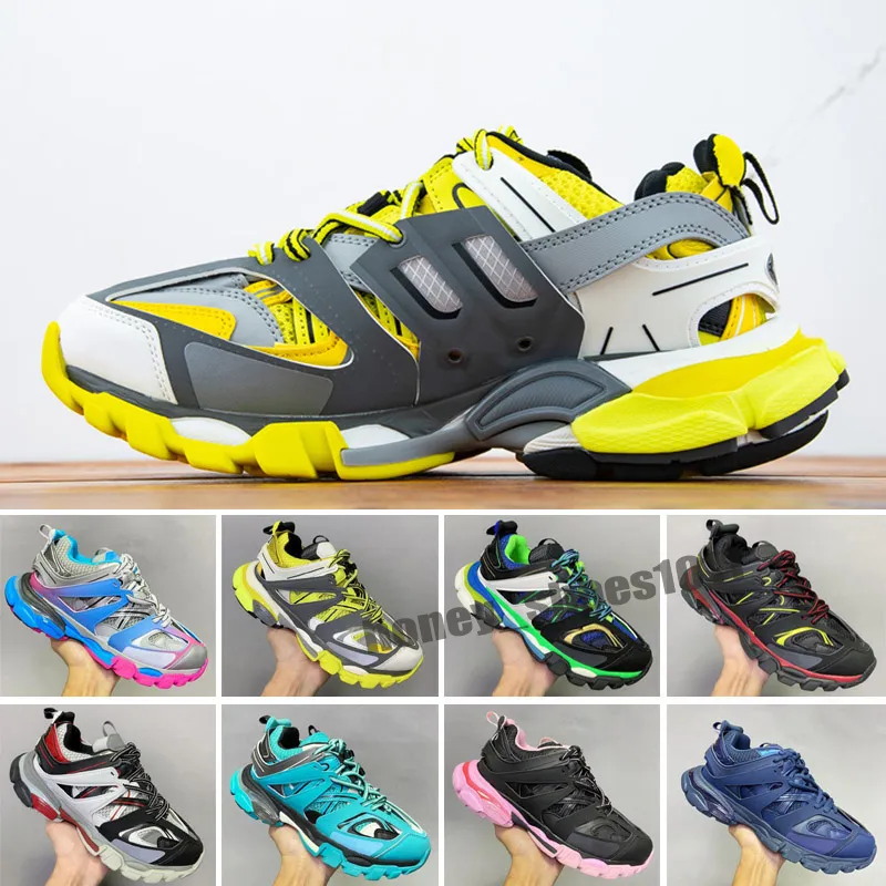 2022 Top Qualité Paris Triple S 3.0 Plate-forme Hommes Chaussures de course Ice Blue Metallic Sivler Noir Blanc Jaune Gris Rose Marine Hommes Femmes Baskets 36-45 H011