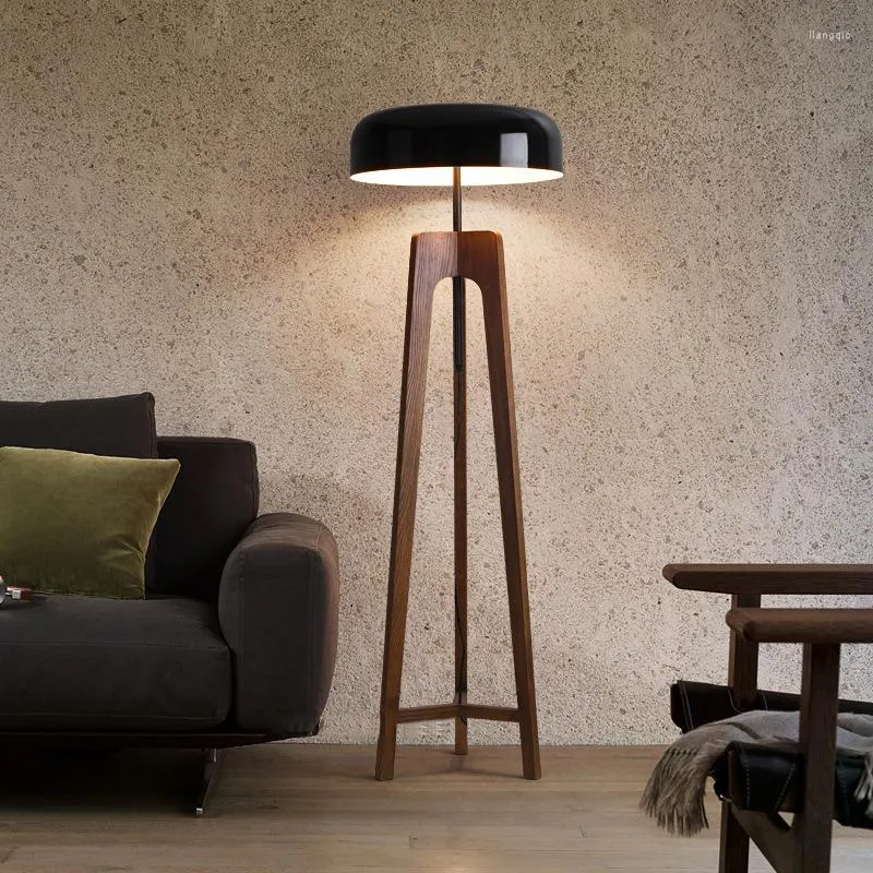 Vloerlampen statief ontwerp massief houten led woonkamer slaapkamer studeert sofa zijkant decoratieve verticale lamp