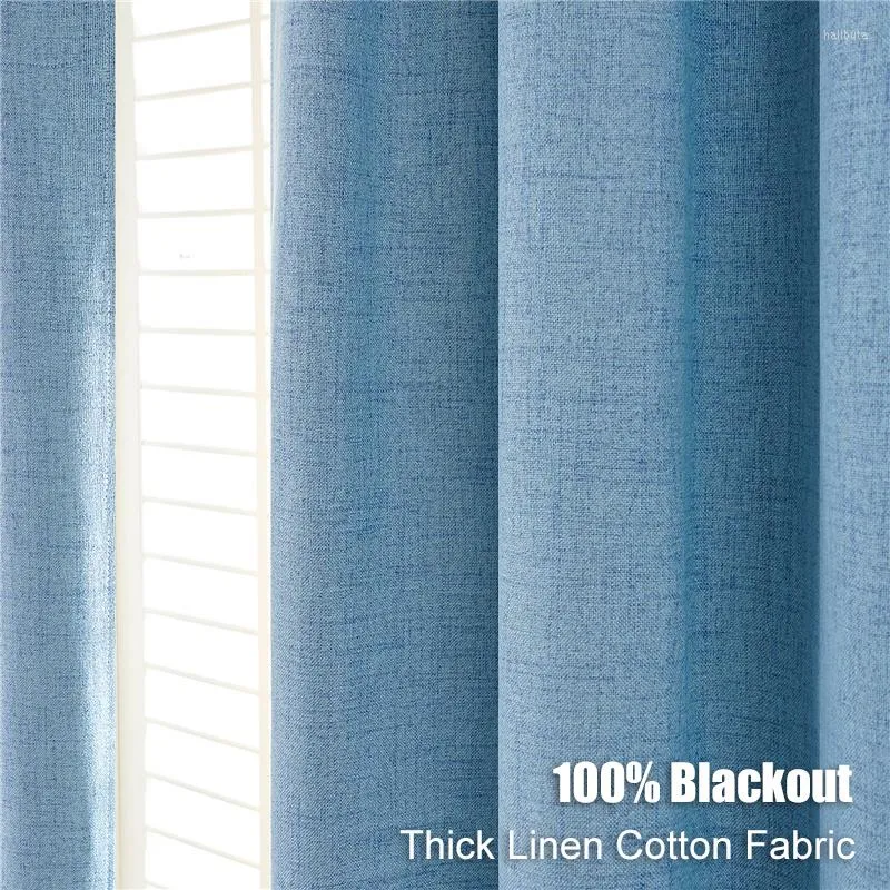 Cortina de cortina Blackout Blackout cortinas para linho de linho espessamento de algodão, cortinas de janela de quarto à prova de som cinza