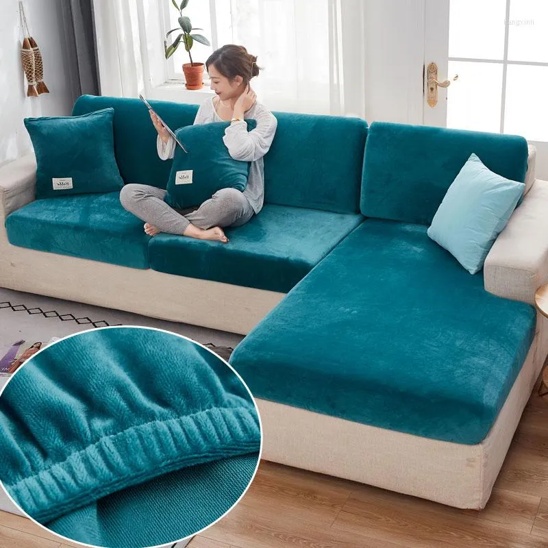 Housses de chaise en velours, housse de siège de canapé, coussin épais, Jacquard, solide, doux et extensible, protection de meubles