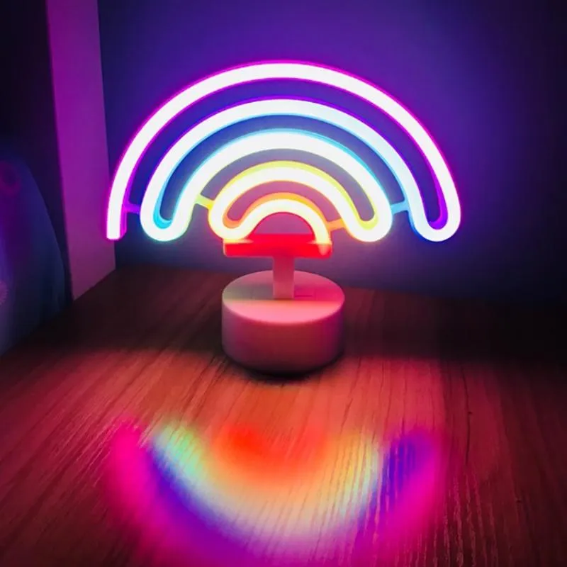 Nachtlichten Neon Sign USB LED Decoratielamp Regenboog voor thuis Kindkamer Bedcor Decor Licht Kinderlucht Slaapkamer Slaap