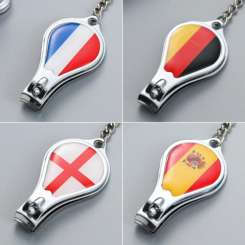 Ouvreurs de la Coupe du monde Football Foothteam Small Gift Flag Pattern Nail Clipper Bottle Ouvreur Keychain Souvenir ZXF7