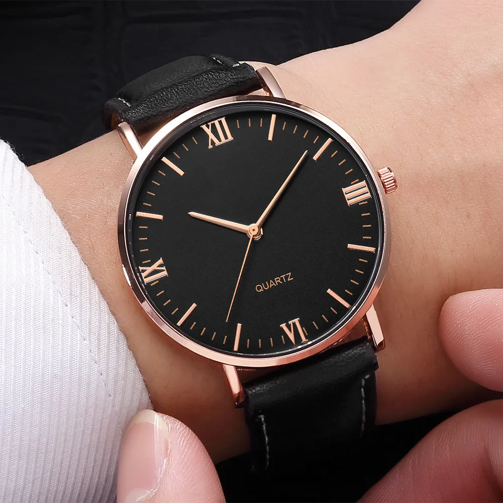 Mens Watch Leather Band Classic Watches Design Design Gift Montres de Luxe