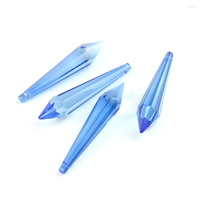 Kroonluchter kristal 60 mm 30 eenheden lichtblauw glazen ijspegelprisma prisma vorm lamp/verlichtingsonderdelen voor slingerstrengketens