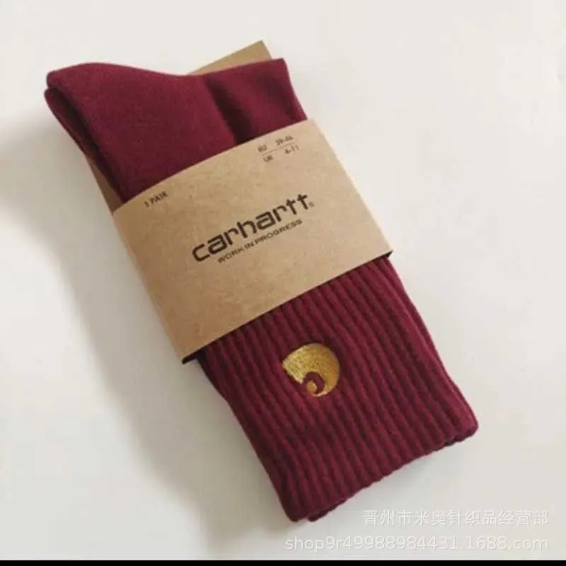 Носки-полотенца Carthart для мужчин и женщин, модные американские брендовые носки Carhart с вышивкой, средняя трубка с приливом и скейтбордом, баскетболом, 622ss 405