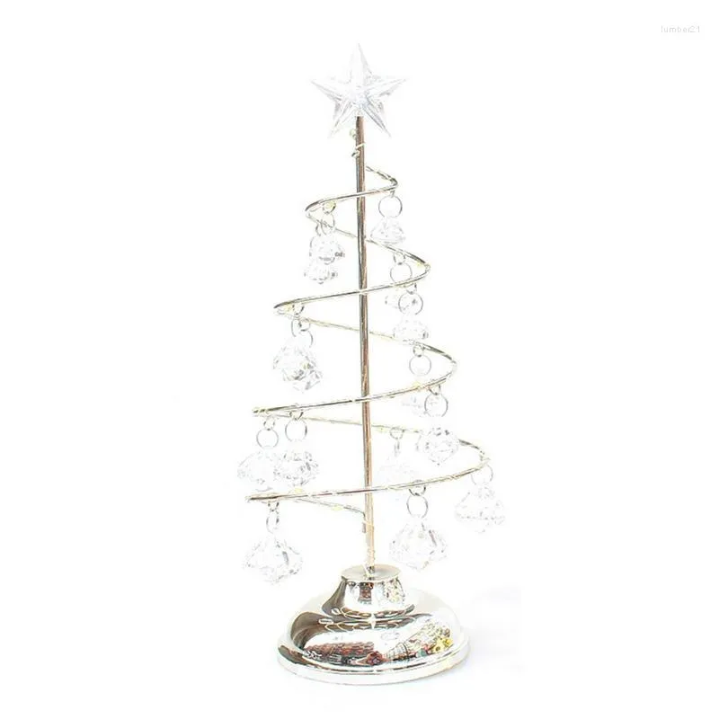 Christmas Decorations Tabletop Tree LED Light Up Trees Silver/Gold Spiral Lighted Table Top