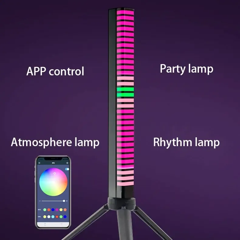 Novelty Lighting RGB Ambient Light Strip Lights Ljud Aktiverad Type-C USB-laddningsmusiksynkronisering med 32bit App Control Sync Bar