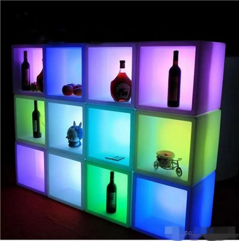 Portable LED Bar Furniture Glowing Wine Cabinet Excibidor Vitrina De Vinos Waterproof Champagne Bucket Ice Cube Storage Container