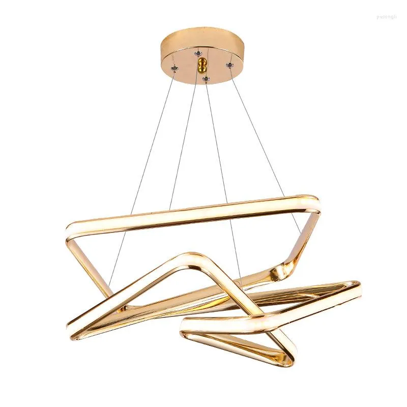 Hanglampen eenvoudige moderne lichte luxe eetkamer gouden kroonluchter slaapkamer creatief klein appartement leven geometrische kunst