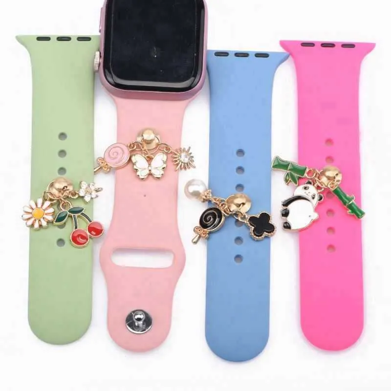 Shoe Parts Accessories Popular Custom Hard Enamel For Apple Watch Band Charms Metal for Kids Birthday Gifts