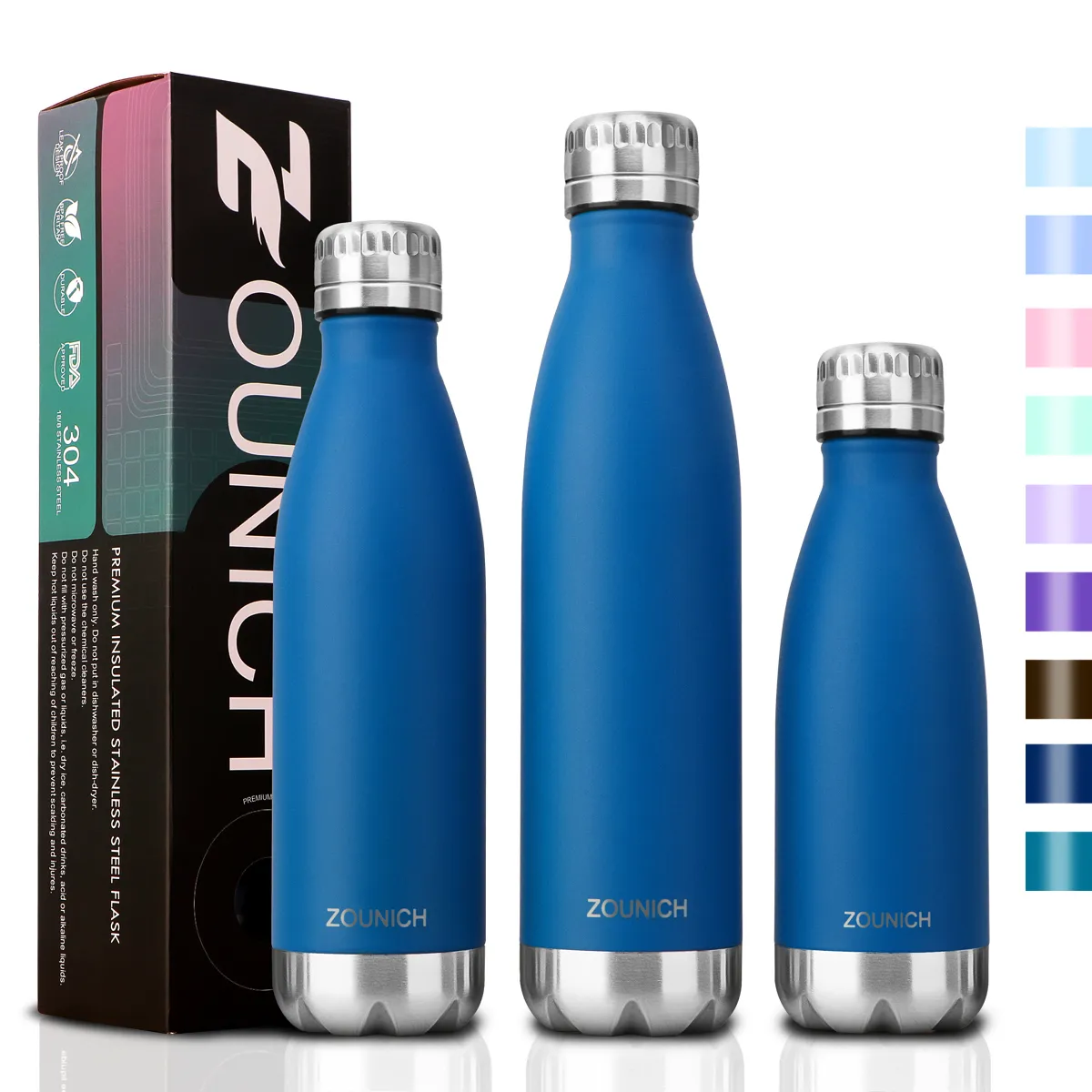 물병 Zounich Double Wall Stainles Steel Water Bottle Thermos 단열 진공 플라스크 체육관 스포츠 셰이커 병 휴대용 열 221011