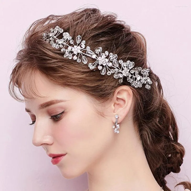 Tocados Diadema de cristal brillante Estilo princesa Accesorios nupciales para el cabello Boda Dama de honor Adorno Espectáculo de escenario Tocado para mujer