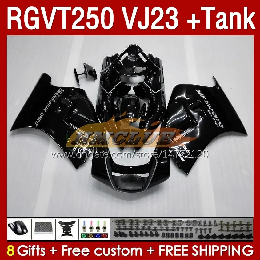 Fairings Kit & Tank For SUZUKI RGV250 SAPC VJ23 RGVT250 RGV-250CC 97 98 Bodywork 161No.1 glossy black RGVT-250 RGV-250 Panel RGVT RGV 250 CC 250CC 1997 1998 ABS Fairing