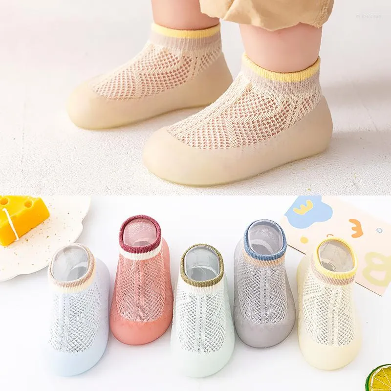 Ilk Yürüteçler Yaz Örgü Bebek Ayakkabıları Doğan Yürümeye Başlayan Bebek Erkek Kız Çorap Sneakers Yumuşak Alt kaymaz Nefes Beşik 0-4Years