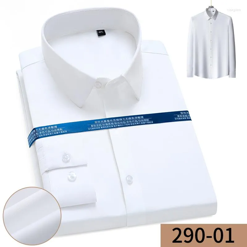 Męskie koszule 2022 Męskie koszulę bez żelaza długie rękaw miękki szczupłowy elastyczność Praca biznesowa