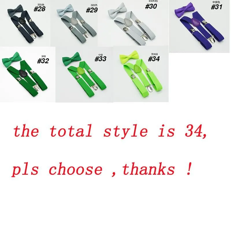 Kids Suspenders Bow +Tie Set Boys Girls Braces Elastic Y-Suspenders with Bow Tie Fashion Belt or Children Baby Kids by DHL