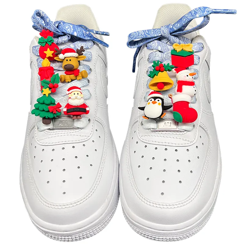 Anime Santa Shoe Decoration Pvc Sneakers Penguin Flower Tree Set Decoration Buckle For Sneaker Laces