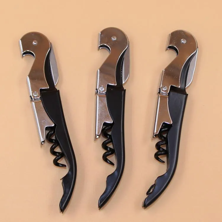 Stainless Steel Cork Screw Candy Color Multi-Function Wine Bottle Cap Opener Double RRE14849