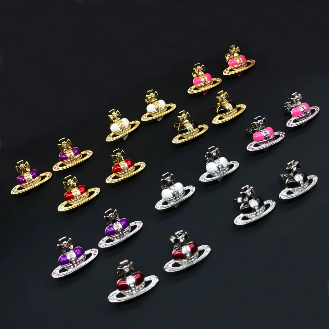 New style Multicolor Crystal Stud Earrings for fashion women designer Jewelry gift