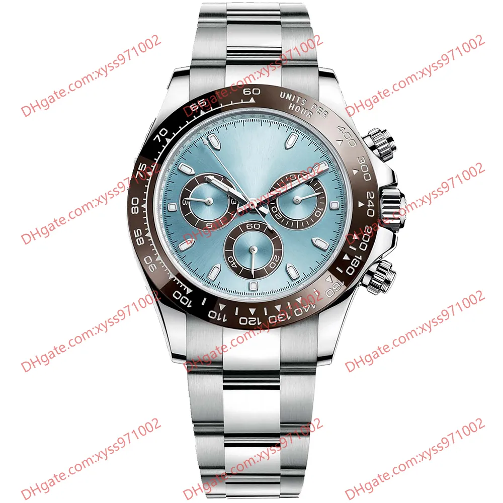 Montre pour homme HighQuality Factory Asia 2813 Montre mécanique automatique 116506 Cadran bleu clair de 40 mm Lunette en céramique marron à la mode Montres en acier inoxydable 116506