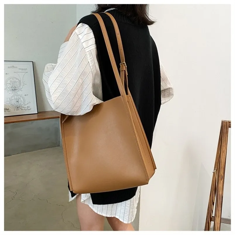 Вечерние сумки Quality Women Tote Tote на плече кожаная сумочка дизайнер роскошной большой мощность твердые цветовые покупатель Bolsos 221010