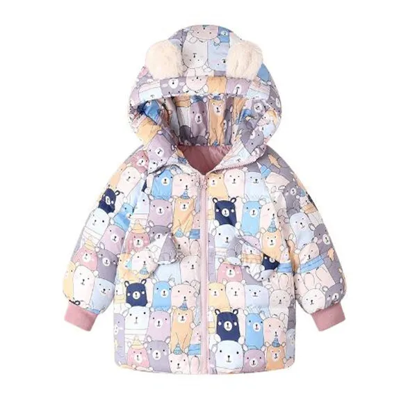Children's down coat Medium long cartoon printed warm down jacket in winter GC1698