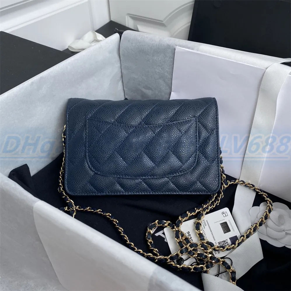 Top quality designer Shoulder bag chain strap handbag Plaid purses Double letter solid buckle Sheepskin caviar pattern Women's luxury Evening Bags totes