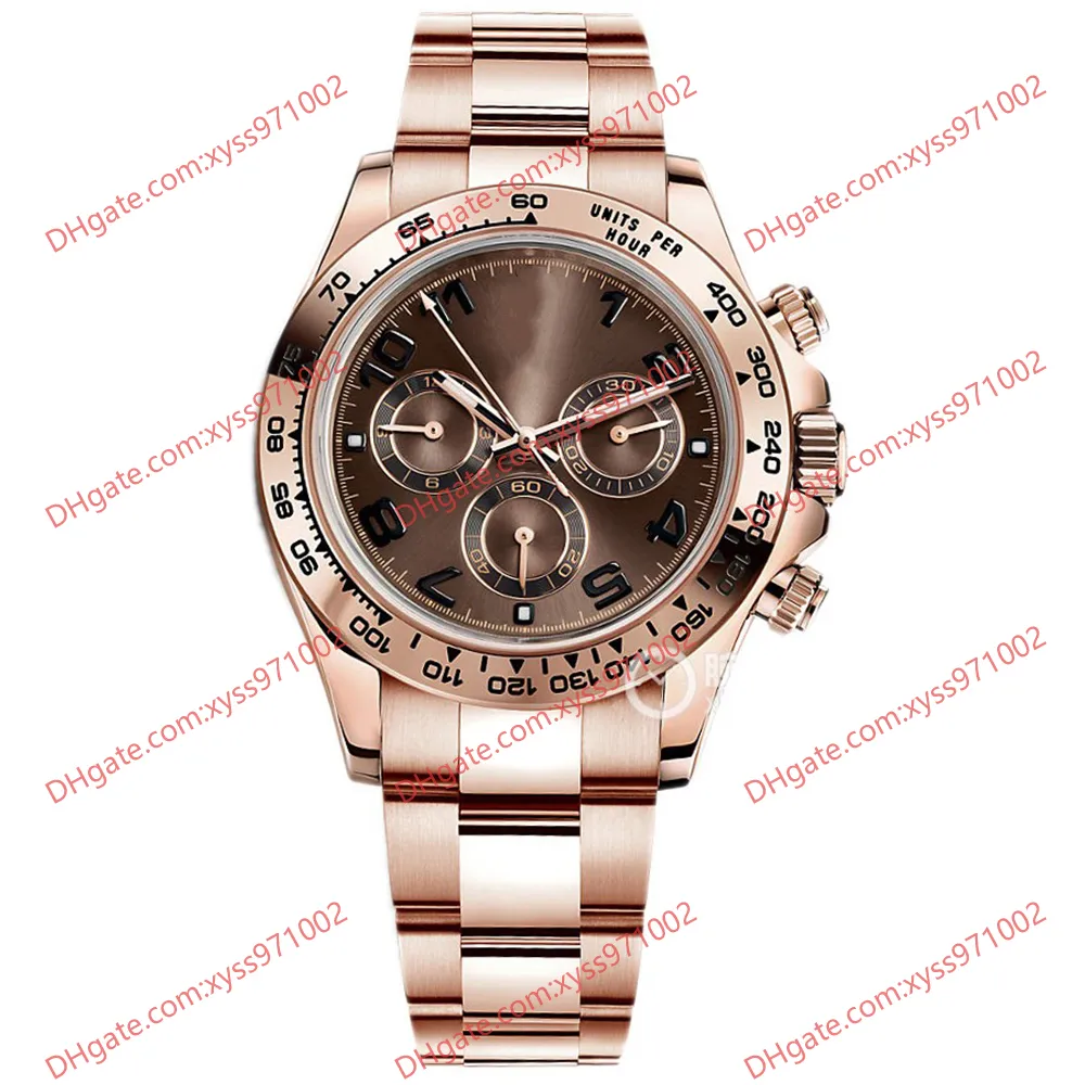 Men's Watch Quality Manufactured by Factory Asia 2813 Automatic Mechanical Watches m116505 116508 40mm Chocolate dial Rose Gold watch with sapphire glass no timer