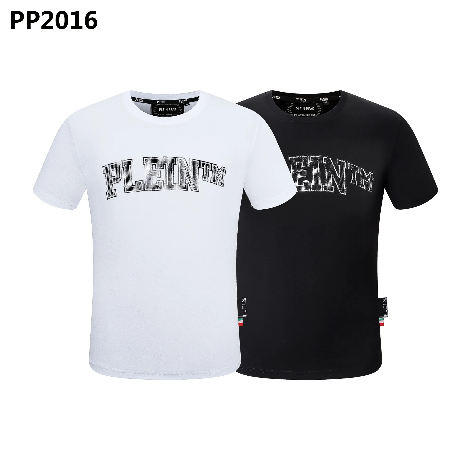 Plein Bear TシャツメンズデザイナーTシャツブランド衣料ラインストーンPPスカルメンTシャツラウンドネックSSストーンクラシックヒップホップストリートウェアトップティーPB 160657