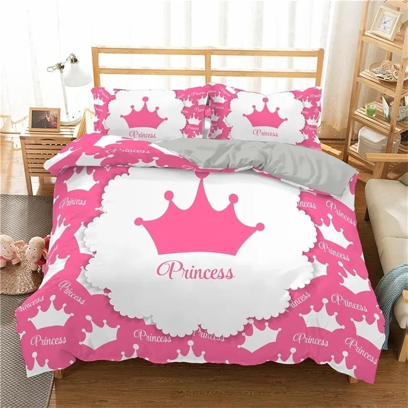 Set di biancheria da letto Lovely Pink Bedding Set Copripiumino 140X200 Per ragazza Camera da letto Copripiumino Federa Copripiumino Letto singolo Doppio SizeNo Sheet 221010