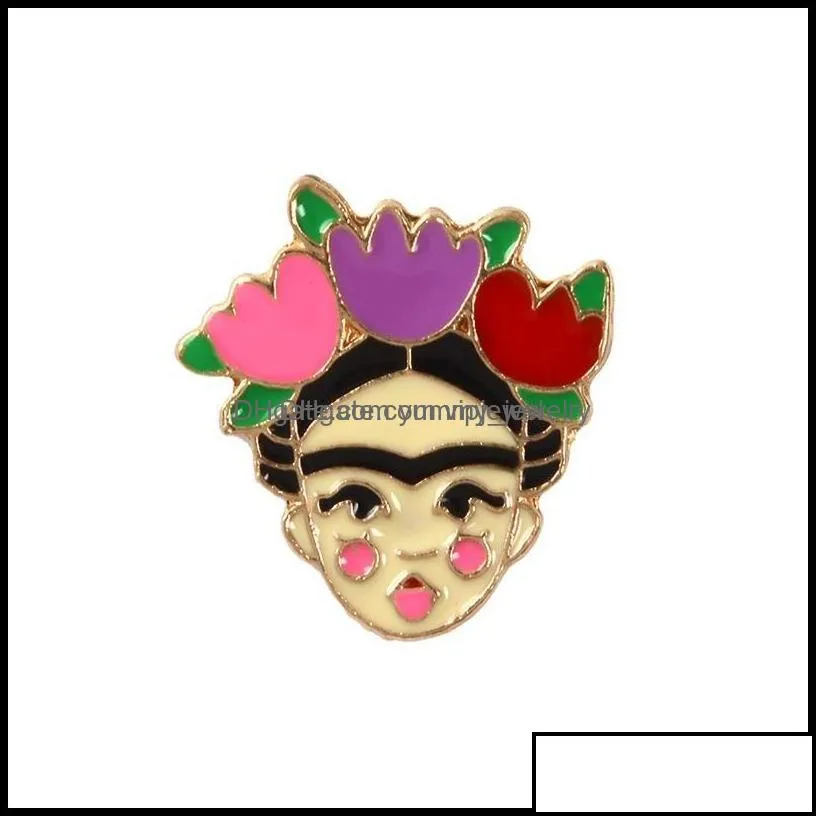 pins brooches jewelry painter mexican artist enamel pins for women metal decoration brooch bag button lapel pin men broach gift drop