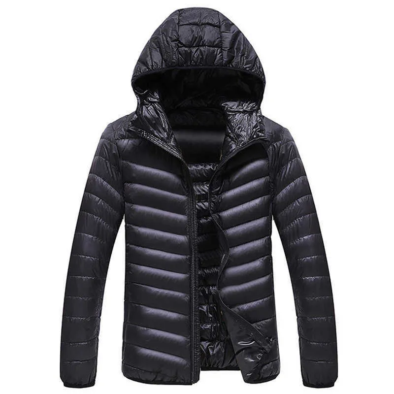 Herren Daunenparkas M-6XL Herren Casual Weiße Ente Jacken Mit Kapuze Herbst Winter Männlich Solide Ultraleicht Mantel Warm Winddicht Hochwertige Outwear G221010