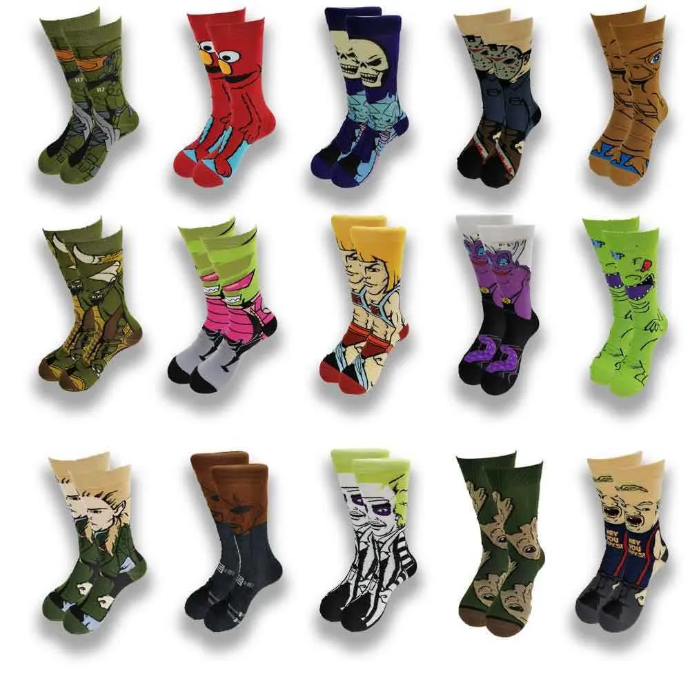 Erkek Çorap Sokak Stili Hiphop Kişiselleştirilmiş Yenilikçi Korku Çorap Erkekler Garip Comic Stil Erkek Çorap Komik Sonbahar Kış Pamuk Sıcak Elbise Çorap T221012