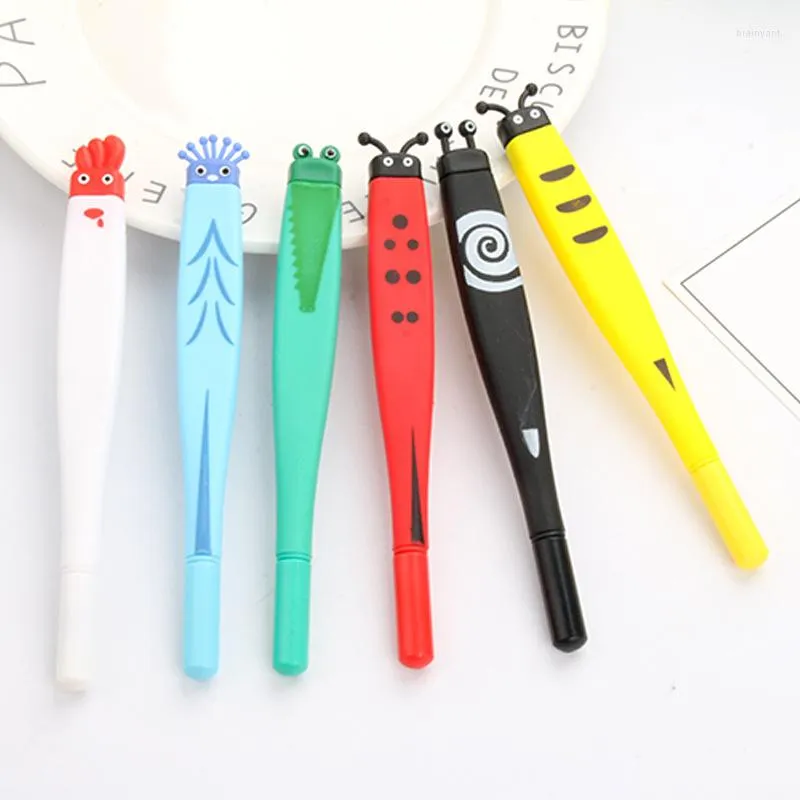 Pcs 0.5mm Cute Animal Modeling Gel Pen Frog Insect Cartoon Kawaii School Supplies Student Stationery Black Ink