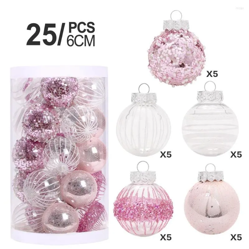 Party Decoration 25st Christmas Tree Ball Ornaments Gold Xmas Decorations Shatterproof Hanging Pendants For Home Wedding Decor 2023