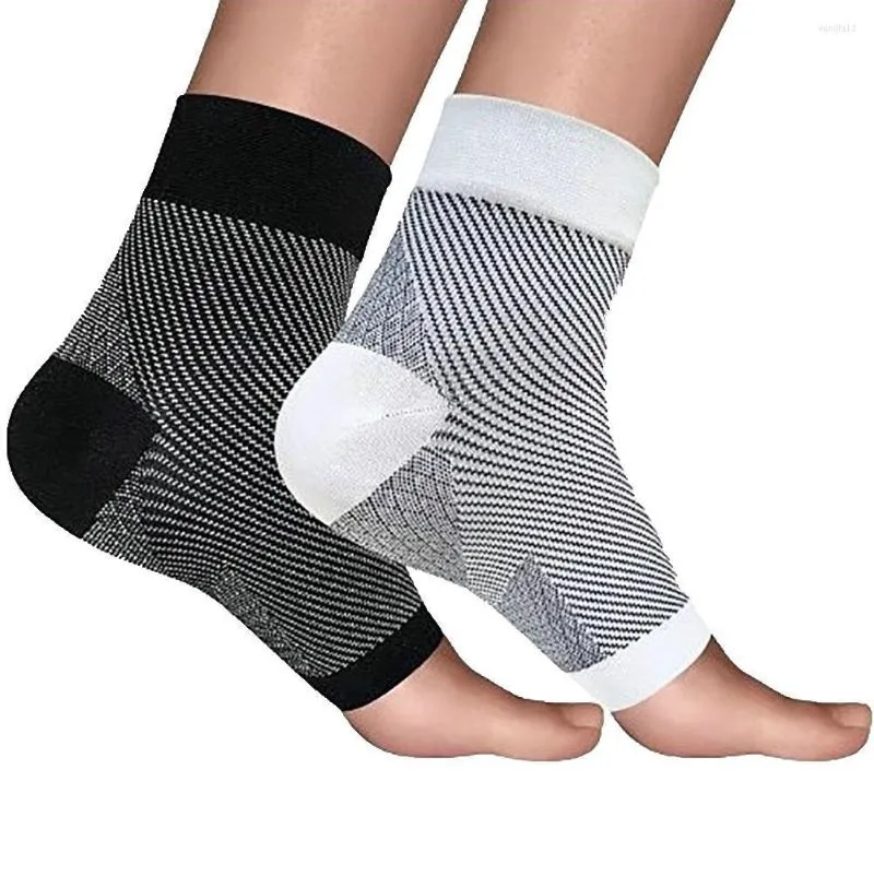 Suporte ao tornozelo 1 par de listras oblíquas Sports Sports Compression Brace Socks Elastic Protector para recuperação da dor nas articulações