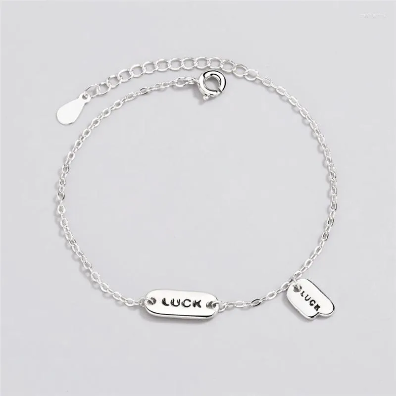 Bracelets à maillons, semelle mémoire chance, lettres à la mode, couleur argent Cool, redimensionnables pour femmes, SBR262