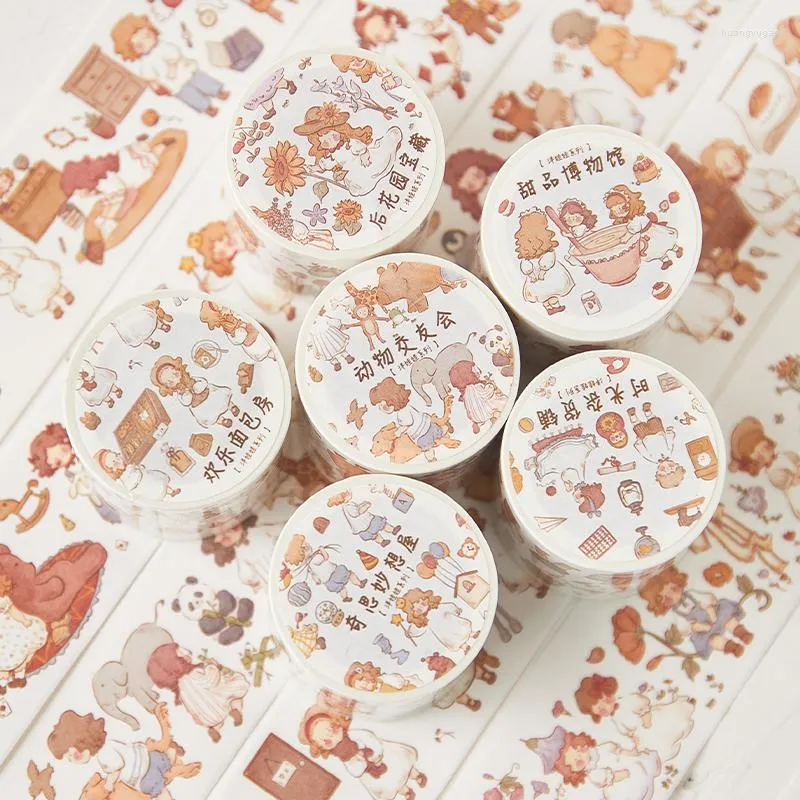 Gift Wrap Lovely Doll Special Oil Washi Tapes Journal Masking Tape Adhesive Diy Scrapbooking Decoration Stickers